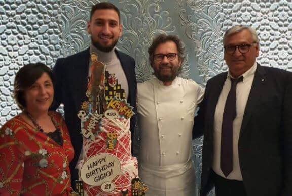 Marinella Donnarumma with her husband and son Gianluigi Donnarumma.